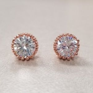 9mm Rose Gold Crown Setting Studs